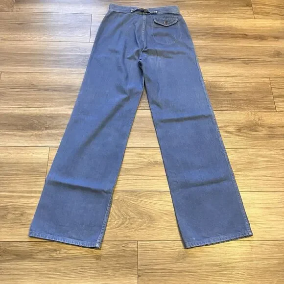 Rare Vintage 70's Retro Wide Leg Levi’s High Waist Indigo Jeans Size 28 - Picture 2 of 15